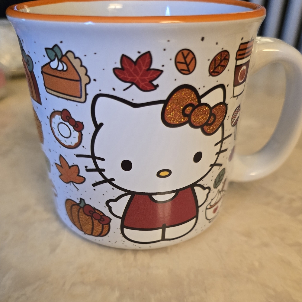 Hello Kitty Fall Mug - White and Orange! Brand-new